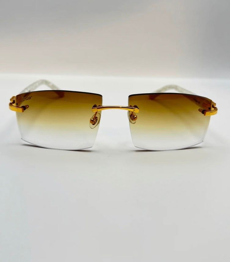 WHITE ACETATE SUNGLASSES