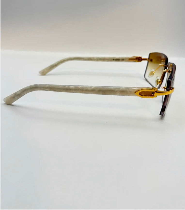 WHITE ACETATE SUNGLASSES