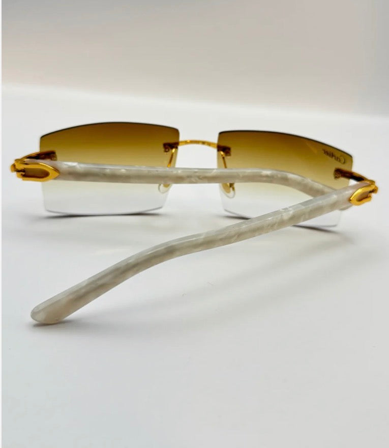 WHITE ACETATE SUNGLASSES