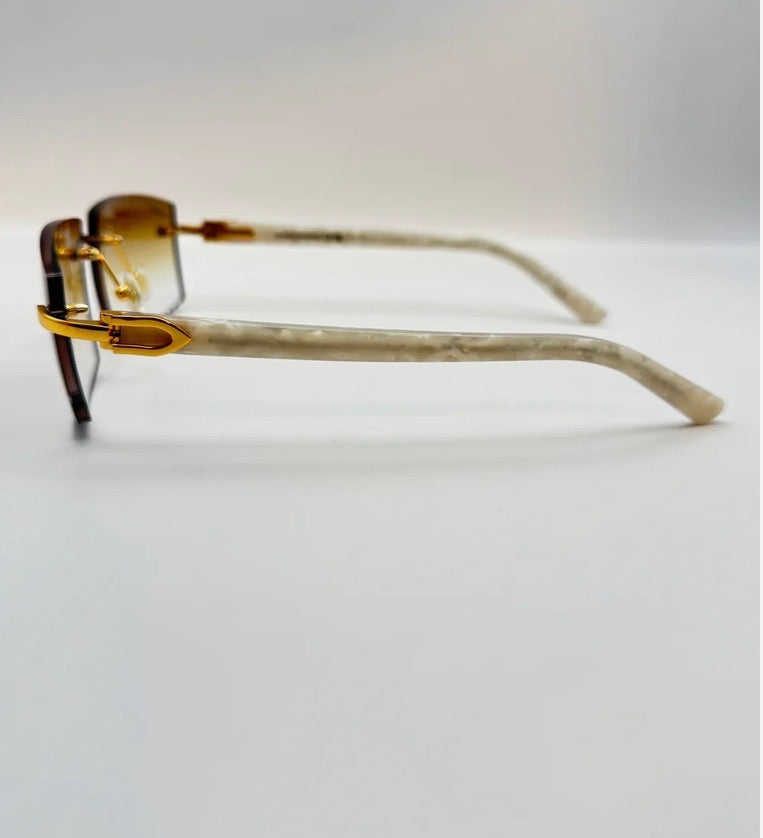 WHITE ACETATE SUNGLASSES