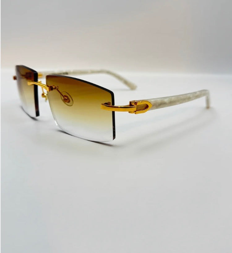 WHITE ACETATE SUNGLASSES